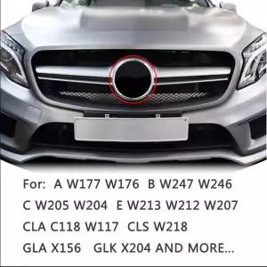 3D 자동차 그릴 배지 스타 로고 프론트 그릴 로고 W205 W204 W213 X253 A B C E S CLA GLB GLC GLE GLS W20