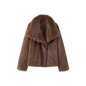 여성 자켓 추동 프린트 인조 퍼 코트 OP4