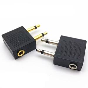 1개 헤드폰 어댑터 비행기 항공 여행 잭 오디오 변환기 플러그 3.5mm 커넥터