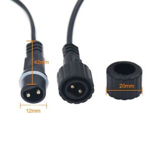 2Pin LED 커넥터 남성 1.2M 검정색 플러그 와이어 1/2/5/10pcs 태양 전지 패널 용 방수 연장 케이블