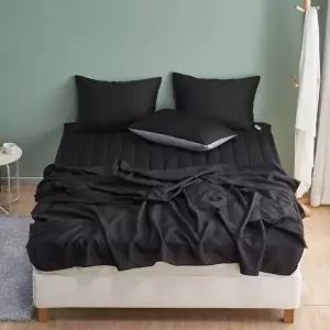 더크린 샤이니 풍기인견 홑이불베개세트 Q블랙 (KYR-WB9E94C)
