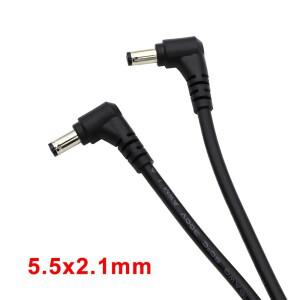 18AWG DC 전원 플러그 5.5x2.5mm / 남성-남성 90도 직각 타입 케이블 커넥터 12V 연장 코드 49cm