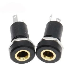 3Pin 3.5mm 오디오 잭 소켓 3/4 극 스테레오 솔더 패널 마운트 너트가 있는 헤드폰 암 커넥터