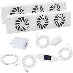 가정 난방용 스마트 라디에이터 팬 온도 조절기 및 센서가 포함된 3팩 30 CFM 공기 흐름 50-120cm 히터용