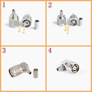 5개/몫 TNC 남성 & 플러그 RG58 RG142 LMR195 케이블 커넥터에 대 한 90도 직각 압착 솔더 클램프