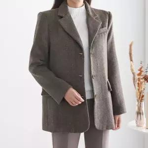 [모리스커밍홈] 헤링본체크 싱글버튼 울 자켓_M2512JK068D