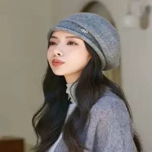 여성 5컬러 데일리 가을 겨울 고급장식 니트빵모자 베레모