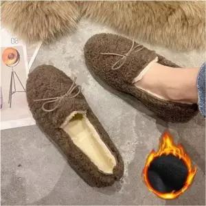 단화 슬립온 플랫슈즈 겨울 뽀글이로퍼 여자 4컬러 퍼