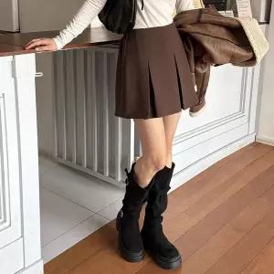 [옷자락]여성 겨울 캐주얼 플리츠 미니스커트_P414639105