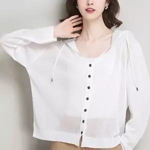 니트 후드 긴팔 가디건 봄 여름 가을 (KYR-WFFT7JF)