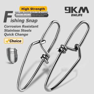 9KM 낚시 스냅 50~200Pcs 클립  미끼 커넥터 스테인레스 스틸 바닷물 인터록 크로스 잠금 장치