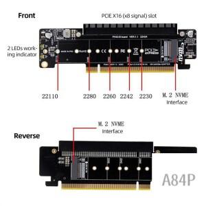 Pcie X16 ~ X8+X4+X4 2280/2260/2242/2230 Ssds용 PCIE4.0 M.2 Nvme X2 입력  확장 어댑터 카드