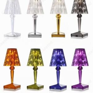 LED 아크릴 다이아몬드 크리스탈 장식 책상 램프 USB 충전 홈 침실 스터디 바 휴대용 터치 야간 조명