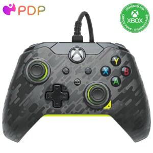 [미국배송] PDP 유선 XBOX 게임 컨트롤러: SERIES X|S ONE PC 오디오 컨트롤 8피트 케이블 3.5MM 잭 매핑 가능한 버튼 / 트리거 동반 앱: 전기 카본 그레이 옐로우