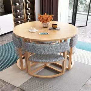 4인테이블세트 수납형 공간활용 이동식 주방 원탁 바퀴