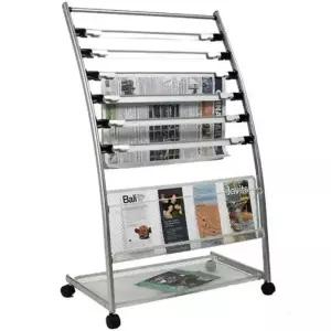 스탠딩 진열대 회전식 3면 전시 거치대 다층 A4 접이식 보관