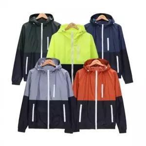 가을 간절기 남자 배색 후드 바람막이 아노락