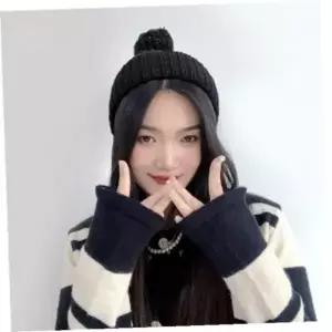 ( )겨울모자 폼폼방울니트비니 블랙 겨울모자 모자 비니 겨울 니트 패션