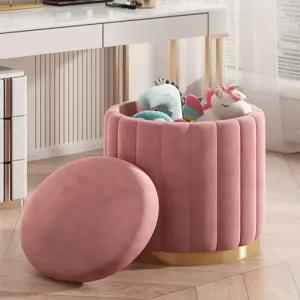 수납 스툴 패브릭 간편한 정리함 보조의자 침실 다용도