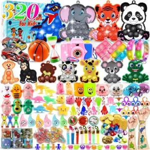 키스 몽키 320PCS 파티 용 피젯 장난감 교실용 보물 상자 생일 구디백 스터퍼 피나타 카니발 상품 피젯을