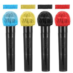 KTV 노래방 녹음실 무대 공연을 위한 일회용 부직포 휴대용 마이크 커버 윈드스크린 보호 캡 400 PCS 위생