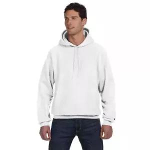 Champion 남성용 리버스 위브 플리스 풀오버 후드, 화이트., S
