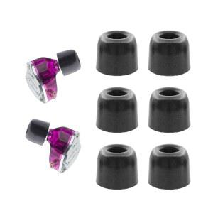 [미국배송] KZ ZS10 PRO X ZSN용 메모리 폼 교체 IEM 이어팁 궁극의 편안함 안전한 착용감 3쌍 블랙(중형)