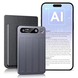 [미국배송] AI 음성 녹음기 80시간 논스톱 녹음 64GB 4000시간 이상 저장 1년 무제한 자동 전사 번역 및 CHATGPT 요약 기능이 있는 스마트 디지털 오디오 녹음 장치