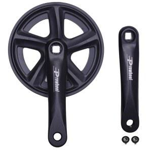 [미국배송] 프로휠 38T 자전거 크랭크셋 152MM /160MM /165MM /170MM 175MM 크랭크 암 세트 더블 체인휠 및 교체 체인 가드 시티 바이크 MTB 전기 자전거 화물 접이식 자전거와 호환 가능