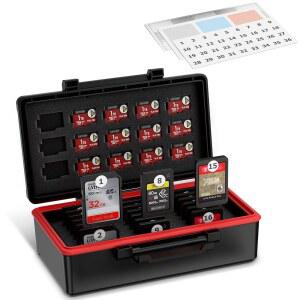 36 슬롯 SD MSD 메모리 카드 케이스 홀더 방수 충격 방지 보관 정리함 SDHC SDXC /CFexpress 타입-A /스위치 게임 및 15개의 TF * 세로 스타일