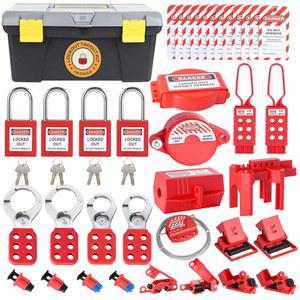 [미국배송] 락아웃 태그아웃 키트 - 전기 로또 키트 태그 안전 자물쇠 전기/산업/기계 부문 차량/자동차용