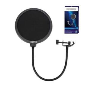 [미국배송] 유연한 구스넥 마운트가 장착된 HONO 프로페셔널 마이크 필터 스크린-마이크 팝 블로커 마스크 쉴드 스크린