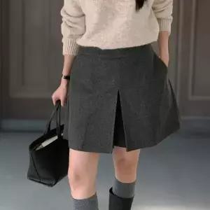 KSK1892여성용 겨울 숏 팬츠 뒷밴드 와이드 앞트임 스커트 바지
