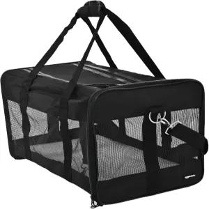 반려견 고양이용 아마존 베이직 소프트 사이드 메시 반려동물 여행용 캐리어 최대 22파운드 19.7인치 L x