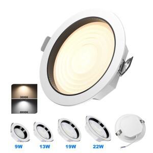 공장등스포트라이트 LED 천장 다운라이트 AC 220V 원형 매립형 스팟 램프 9W 13W 22W 실내 조명