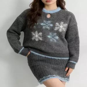 [귈림](귈림) (2종SET) 눈송이 앙고라 니트+스커트(G5WSE028P)