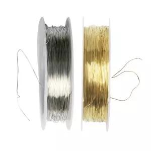 얇은철사 22m 철 와이어 쥬얼리 1 롤 신부 머리 03mm 결