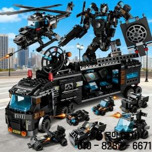 거대한 도시 경찰서 자동차 본부 빌딩  세트 SWAT 피규어 WW2 군사 브릭 14세 이상 장난감 휴일 선물