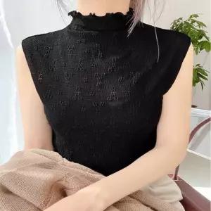 플라워 민소매 시스루 크롭 나시티 여성 프릴 반목티