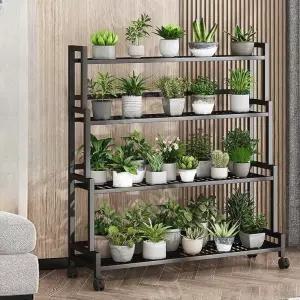 이동식 화분 선반 식물 정리대 철제 다육이 4단 거치대
