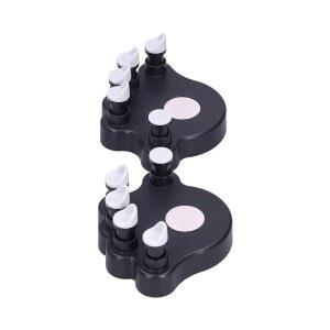 2Pcs 피아노 핑거 트레이너 ABS 근력 운동기 핸드 및 그립 운동용 실리콘 교정기(검정색)