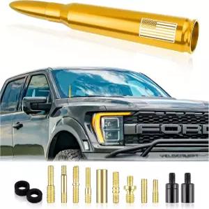 새로운 업그레이드 아메리칸 플래그 카 불릿 안테나 GMC 쉐보레 실버라도 닷지 포드 지프 교체(골드)와