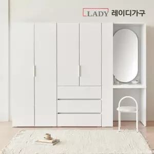 레이디가구 빈트 베이직 수납 시스템 옷장 2400 B세트 (800 이불장 (2단 행거 옷장) +