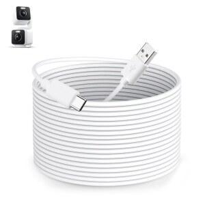 Smays WYZE 듀오 캠 팬, 팬 v4 카메라용 4.9m(16피트) 전원 케이블, 긴 USB C 연장 코드