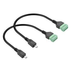 GINTOOYUN 미니 8핀 - 5극 터미널 데이터 케이블 2개, 수 카메라 케이블, 카메라, 노트북, 휴대폰, 데스크탑 컴퓨터 등용(29.8cm(11.81인치)) (5핀)