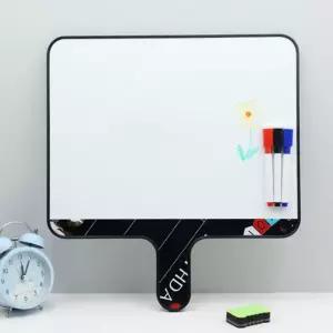 손잡이 양면 미니 칠판 자석 보드 화이트 21x28cm 핸드형 사무용품 정답 단체선물 작은 21X28CM