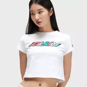디키즈 컬러 로고 크롭 티셔츠 White 187593