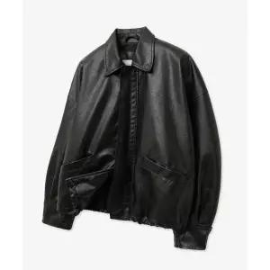 매장정품 브이투 VTWO 8249 워시드 레더 오버핏 블루종 (BLACK) 5009136125 176880