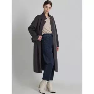 [하프클럽/오조크]핸드메이드 폭스 카라 벨티드 코트 (택가격 799000원)