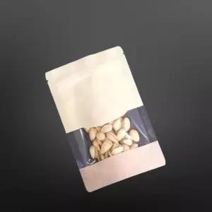 지퍼스탠드 소포장 진열지 15X22cm 밑8cm 100매비닐봉투 선물 견과 창봉투 파우치